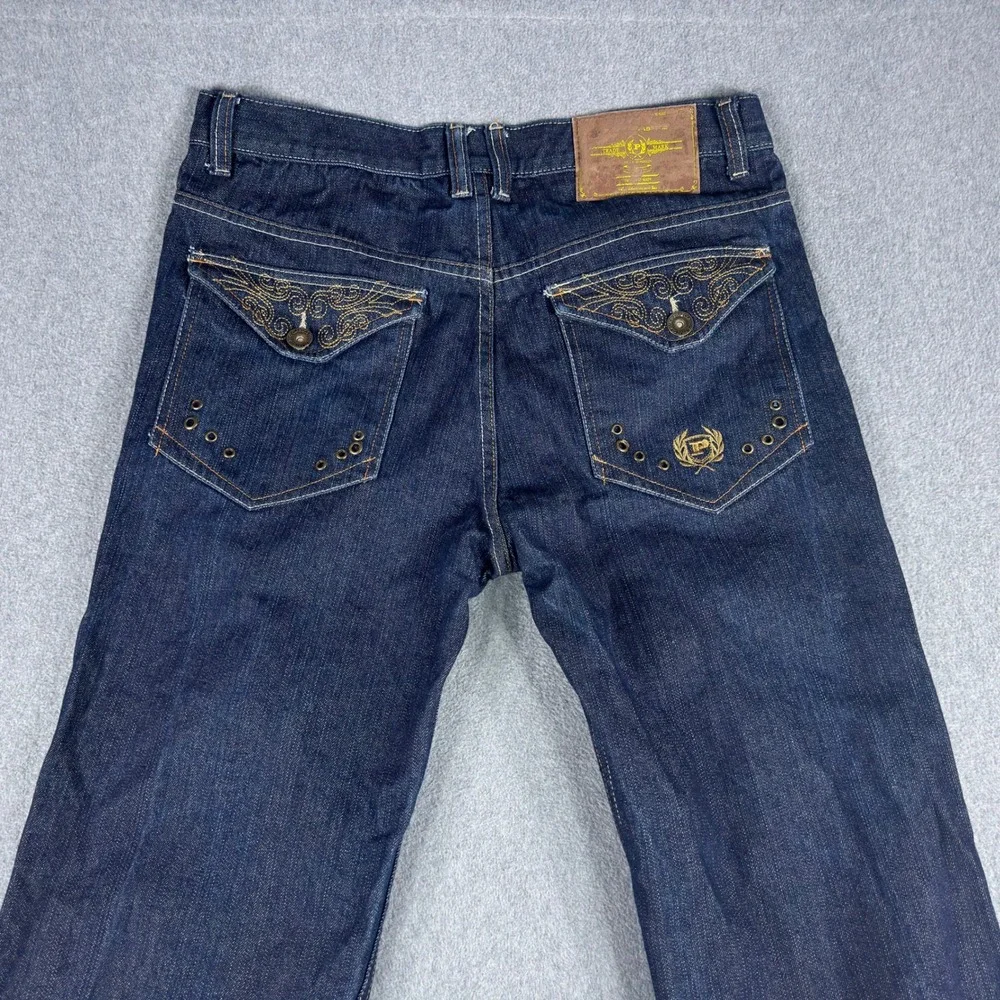 Vintage Y2K Phat Farm Embroidered Baggy Skater Leg Jeans Flap 36x32